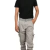 Sagvish Mens Light Grey Plain Cargo