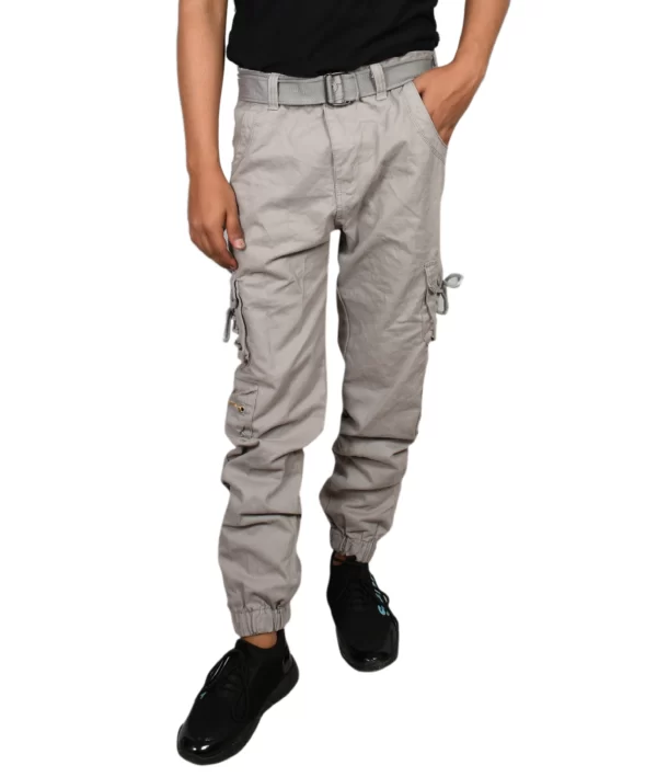 Sagvish Men Light Grey Plain Cargos