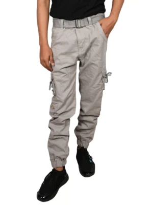 Sagvish Men Light Grey Plain Cargos