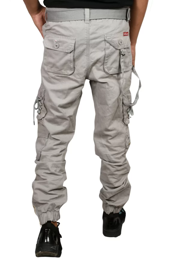 Sagvish Men Light Grey Plain Cargos