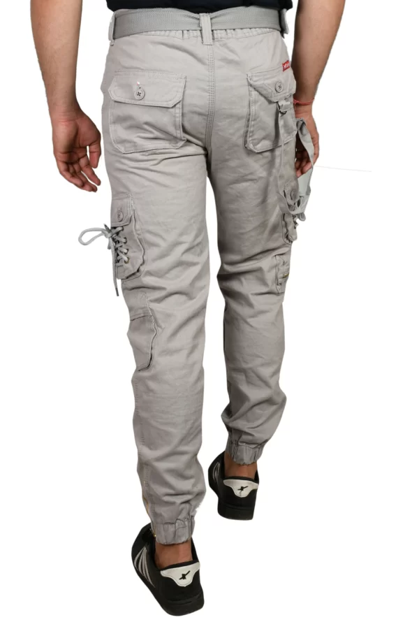 Sagvish Men Light Grey Plain Cargo