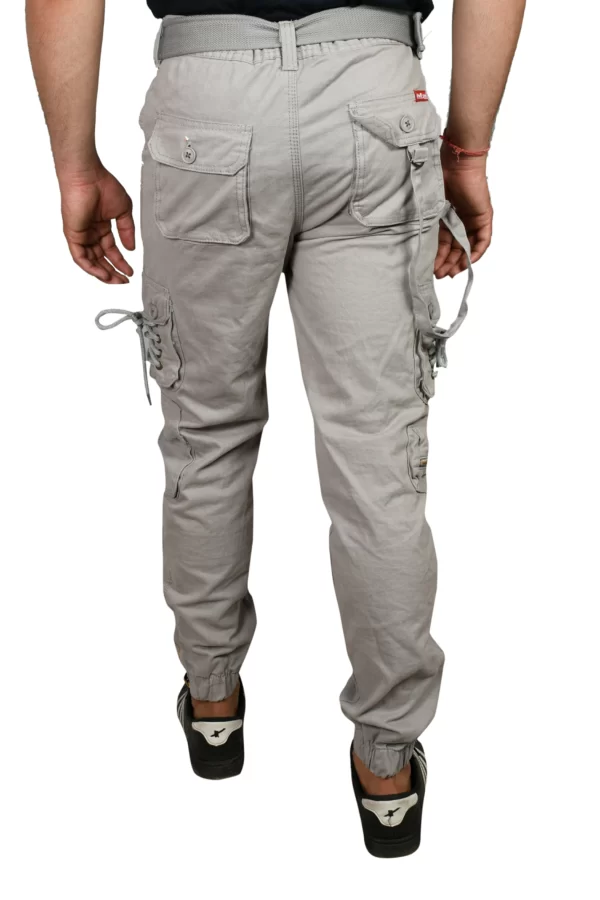 Sagvish Mens Solid Light Grey Plain Cargos