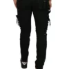 Sagvish Mens Solid Black Plain Cargo