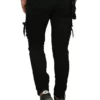 Sagvish Men Solid Black Plain Cargo