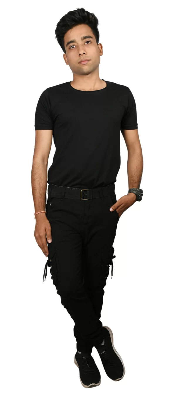 Sagvish Men Black Plain Cargo