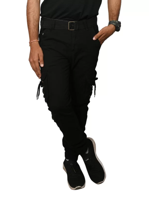 Sagvish Men Black Plain Cargo