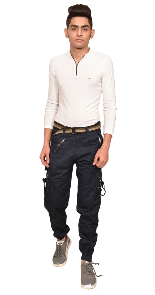 Sagvish Mens Navy Plain Cargo