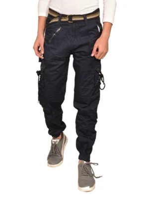 Sagvish Mens Navy Plain Cargo