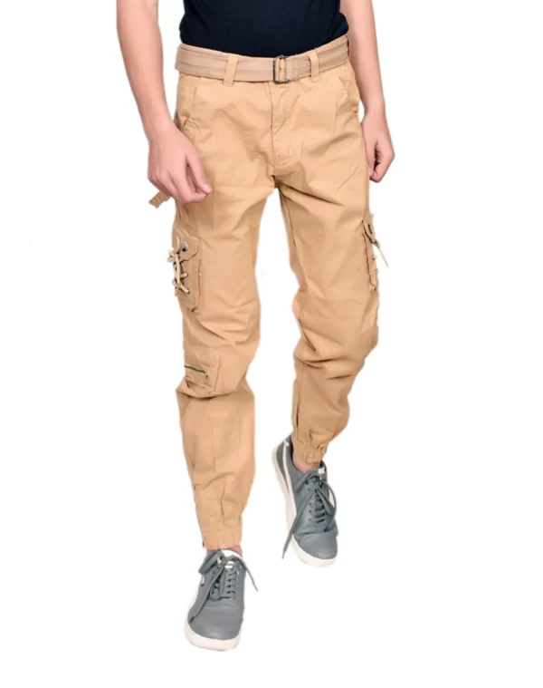 Sagvish Mens Gold Plain Cargo