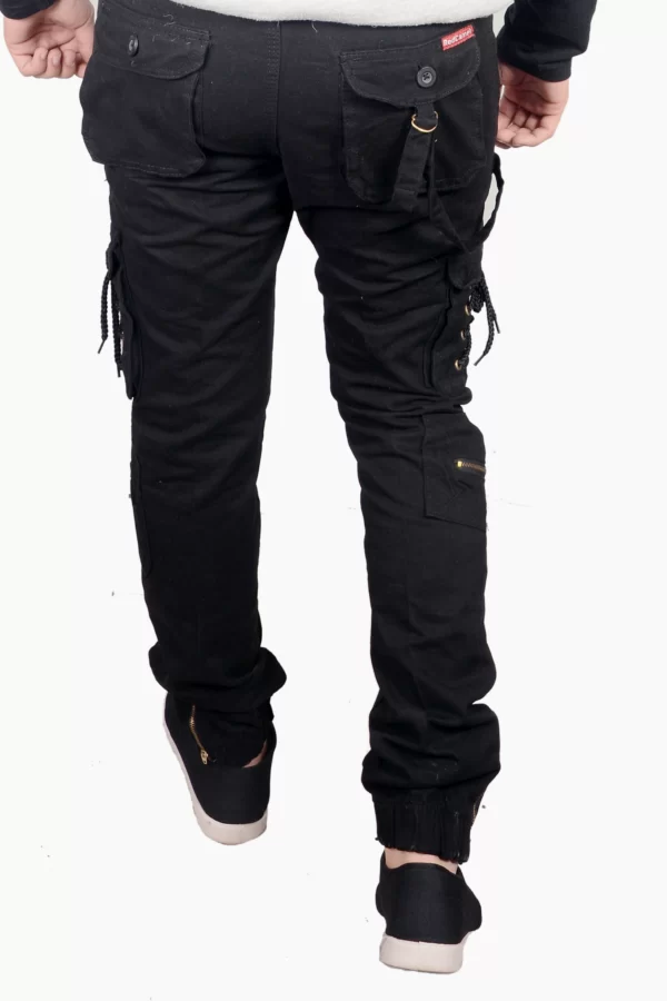 Sagvish Mens Black Plain Cargos