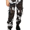 Sagvish Mens WhiteBlack Army Cargo Joggers