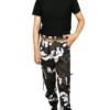 Sagvish Mens WhiteBlack Army Cargo Jeans