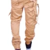 Sagvish Mens Light Beige Plain Cargos