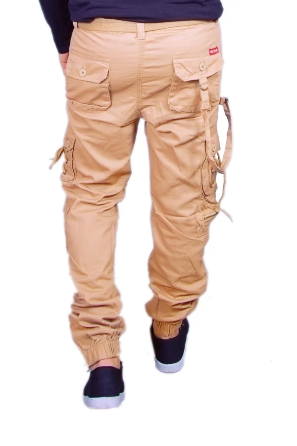 Sagvish Mens Light Beige Plain Cargos