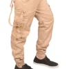 Sagvish Mens Light Beige Plain Cargos