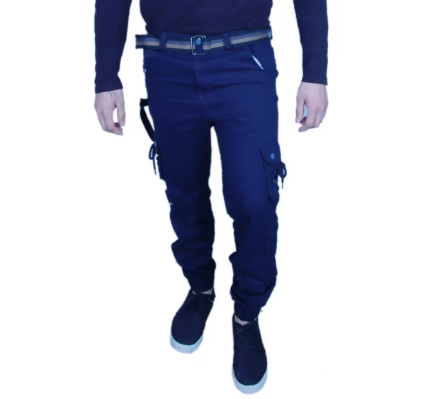 Sagvish Mens Navy Plain Cargos