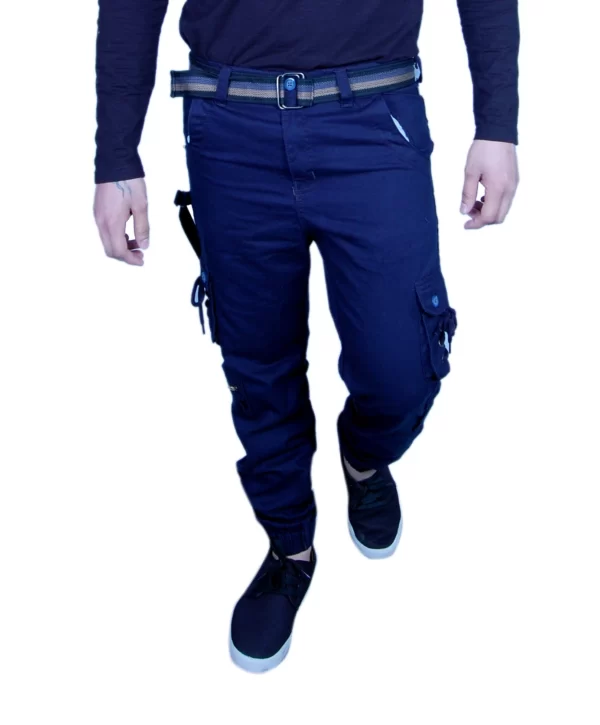 Sagvish Men Navy Plain Cargos