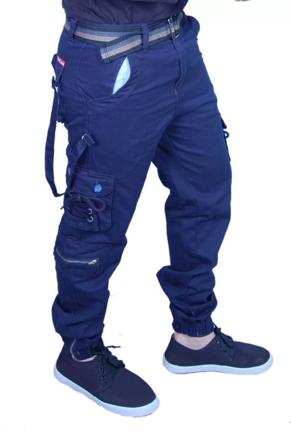 Sagvish Men Navy Plain Cargos