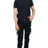 Sagvish Men Black Plain Cargos