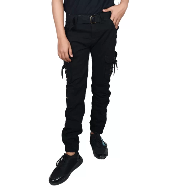 Sagvish Men Black Plain Cargos