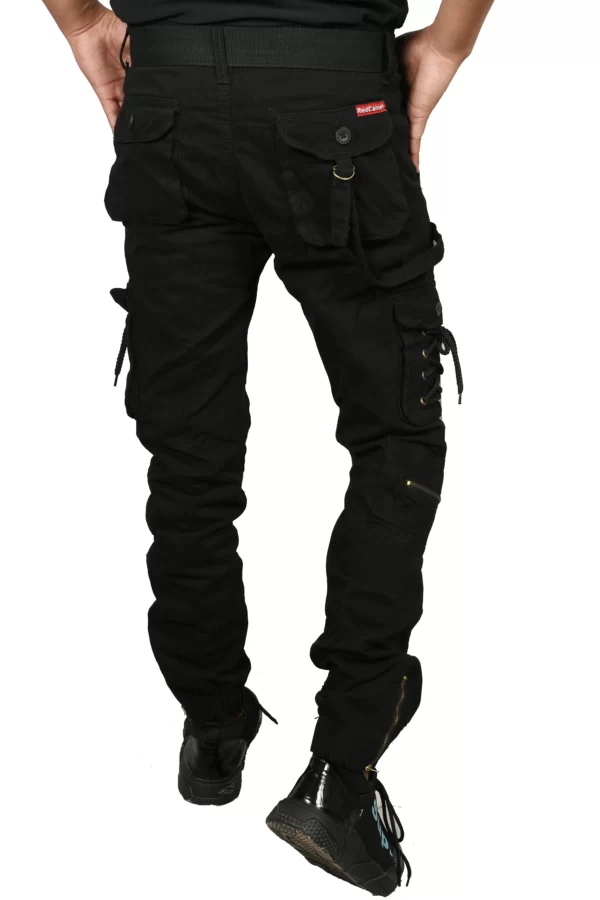 Sagvish Men Black Plain Cargos