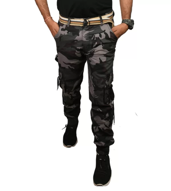 Sagvish Mens Army Print Navy Black Cargo