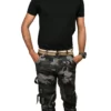 Sagvish Mens Army Print Navy Black Cargos