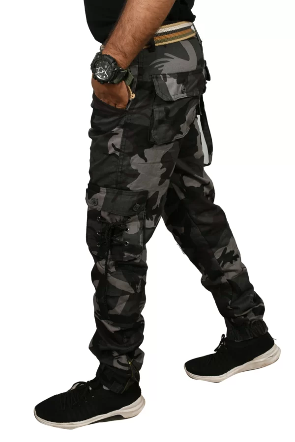 Sagvish Mens Army Print Navy Black Cargos