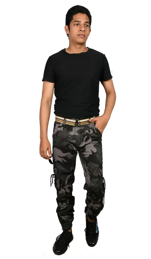 Sagvish Men Army Print Navy Black Cargo