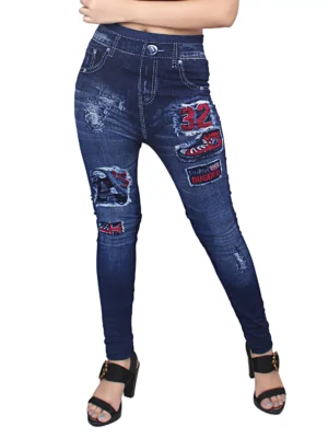 Sagvish Women Blue 32 Flower Jegging