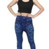 Sagvish Women Blue White Flower Jeggings