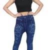 Sagvish Women Blue White Flower Jegging