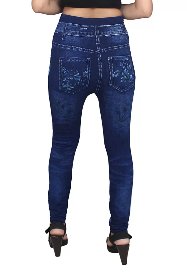 Sagvish Women Blue White Flower Jegging