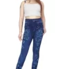 Sagvish Womens Blue White Flower Jeggings