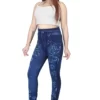 Sagvish Womens Blue White Flower Jeggings