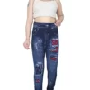 Sagvish Womens Blue 32 Flower Jegging